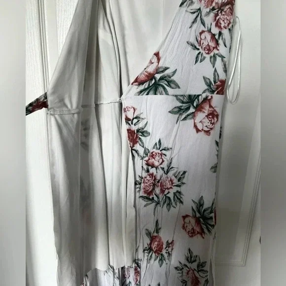 MIAMI : long floral dress maxi white green pink - Picture 4 of 10